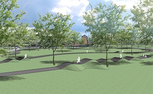 全台首座裝甲車造型組合遊具公園在湖口鄉。圖/新竹縣政府提供