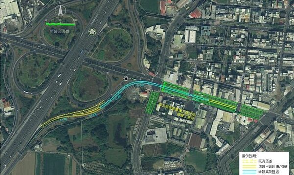新營交流道北上車道增設高架匝道跨越長榮路銜接復興路,能大幅改善現有交流道與長榮路、復興路口的交通壅塞情形。圖/台南市交通局提供