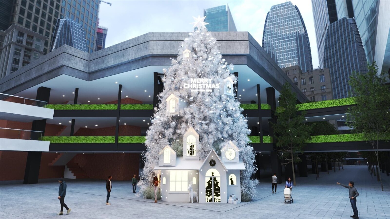 新光三越台北信義新天地「時光之樹」。圖/台北市政府提供