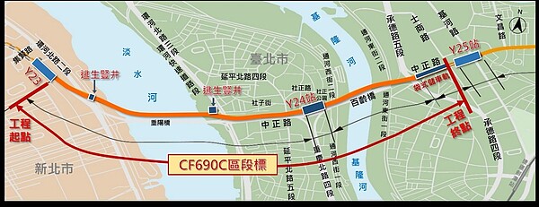 臺北市政府捷運工程局表示，CF690C區段標歷經5次流標後，11月27日進行投標廠商評選結果，皇昌營造股份有限公司符合最有利標資格。圖／台北市政府提供