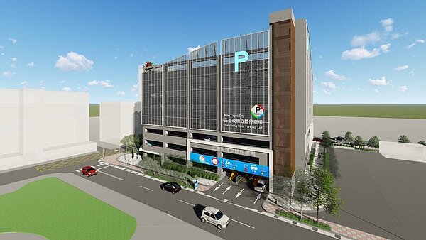三重玫瑰立體停車場多目標大樓預計2026年完工。圖／新北市工務局提供