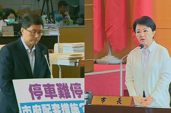 台中市議員林德宇指停車太難，要求市府快研議深夜開放不罰專區。盧秀燕指這個法有意思，她個人認同放寬。圖／取自議會官網
