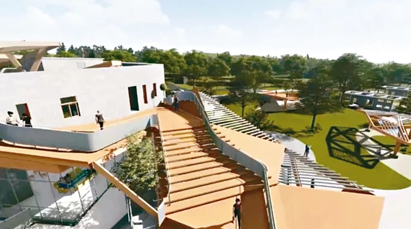 屏縣府在北市府返還的用地斥資1.6億興建琉球鄉社福綜合館,7日動工。完工示意圖/屏縣府提供