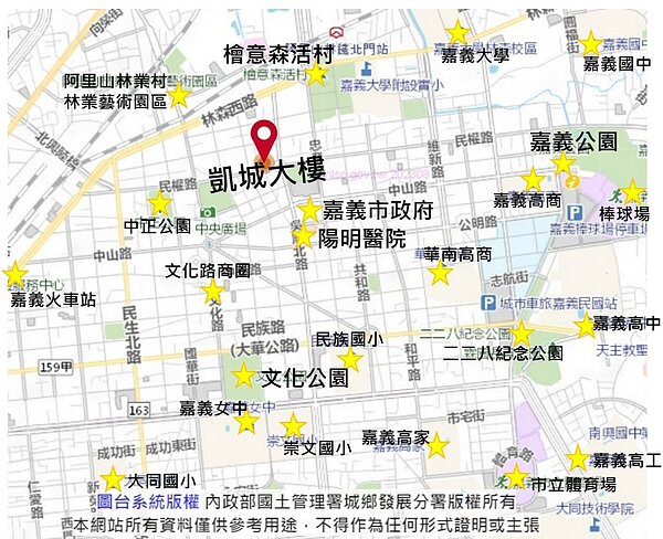 凱城公寓大廈地理位址。圖/都市發展處提供
