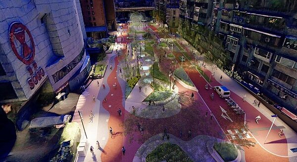 夜間照明呈現東區亮點。圖/工務局新建工程處提供