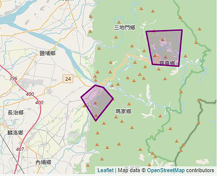 氣象署針對屏東縣牛角灣溪、屏東縣隘寮北溪（飛龍瀑布群）發布災防告警。圖／取自中央氣象署網站