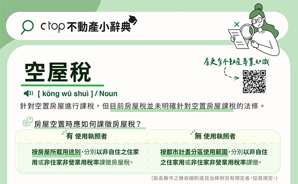 房子若為空屋,怎麼課房屋稅。圖/取自僑馥建經Ctop不動產小辭典