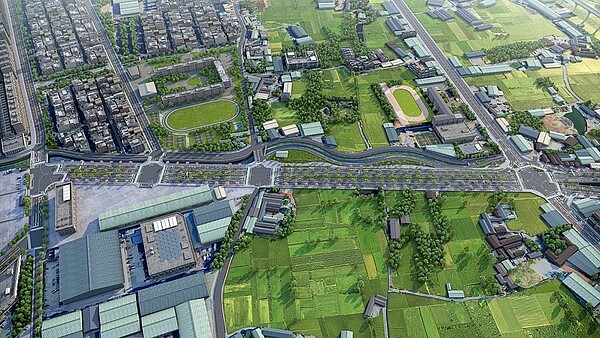 串聯七期重劃區!台中「這條路」第一階段延伸工程明年Q1完工 台中市「市政路延伸工程」完工模擬圖。圖/台中市建設局提供