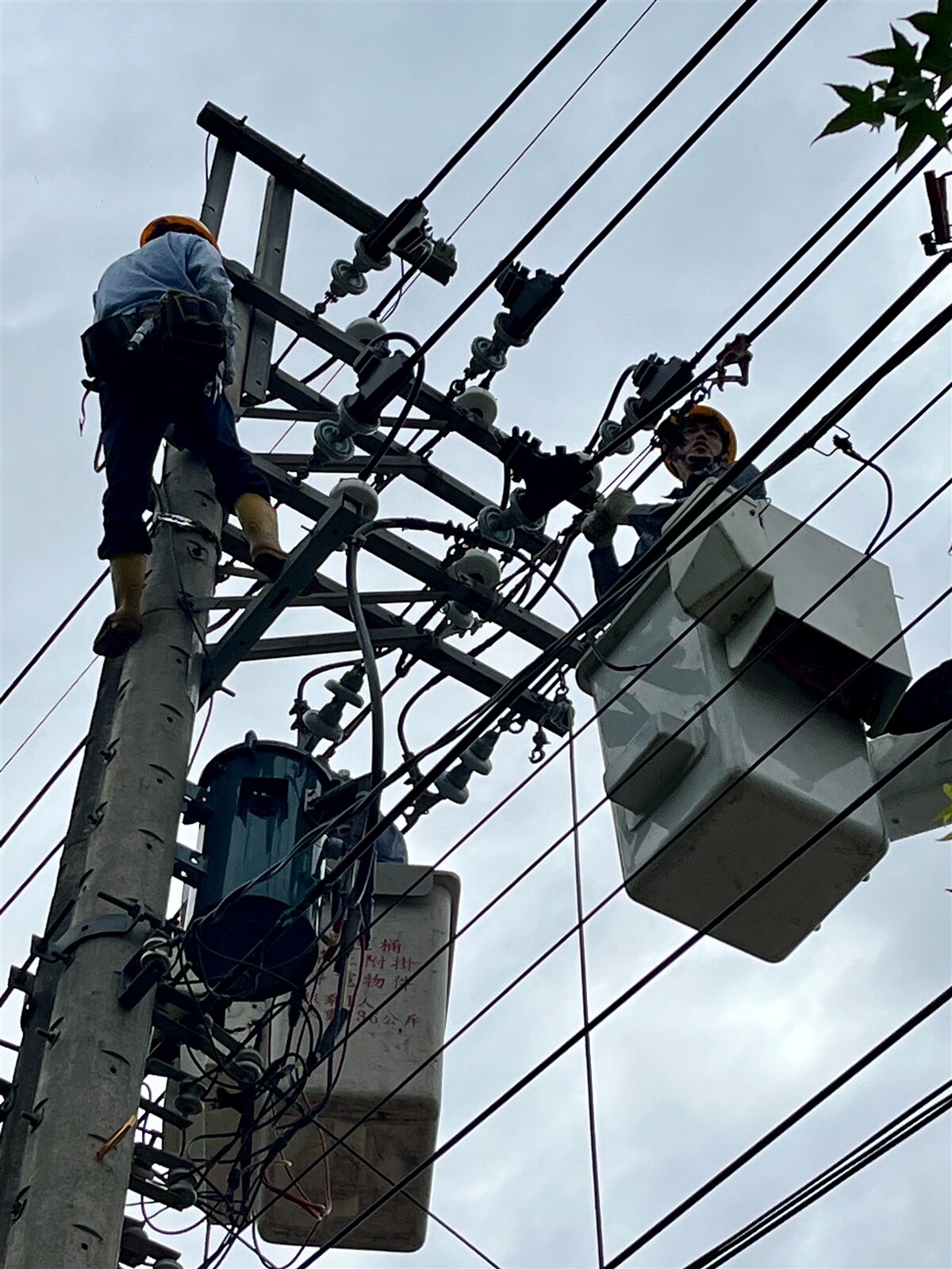 台電為解決桃園供電不穩定情形，近日加派人力更換設備。記者陳俊智／攝影 