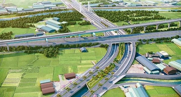 台中市市政路延伸工程完工模擬圖。圖/中市建設局提供