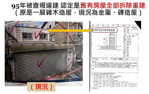 危老闖關成功的違建現況。圖/王欣儀辦公室提供