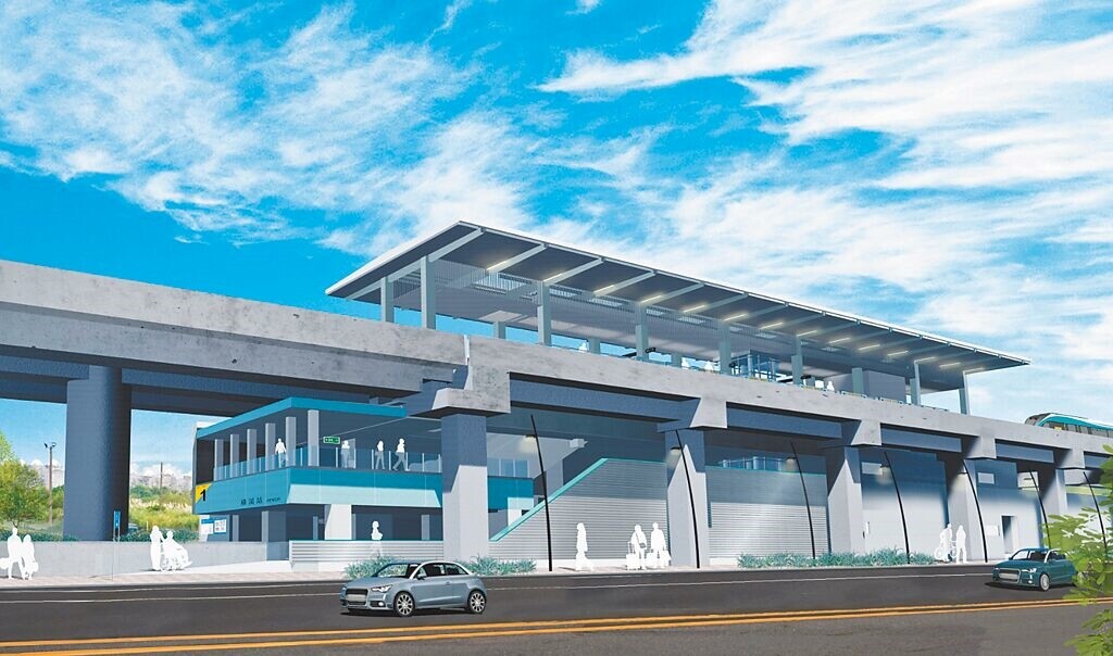 新北捷運三鶯線將於2025年完工通車,12座車站及機廠皆獲得「候選綠建築證書」,其中LB04橫溪站、LB08鶯歌車站與LB09陶瓷老街站更達到「候選綠建築證書」黃金級標準,圖為LB04橫溪站外觀。(新北市捷運局提供/張鎧乙新北傳真)