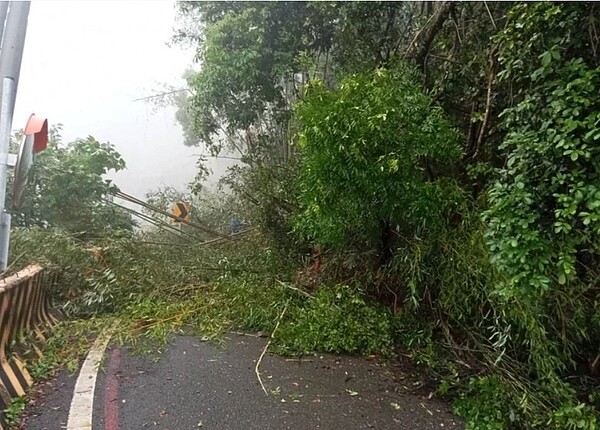 南橫公路梅山口至天池段，因連日豪雨發生坍方阻斷雙向交通。圖／公路局提供