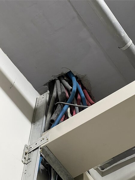 地下室管線填塞應落實。(都發局提供/蔡依珍桃園傳真)