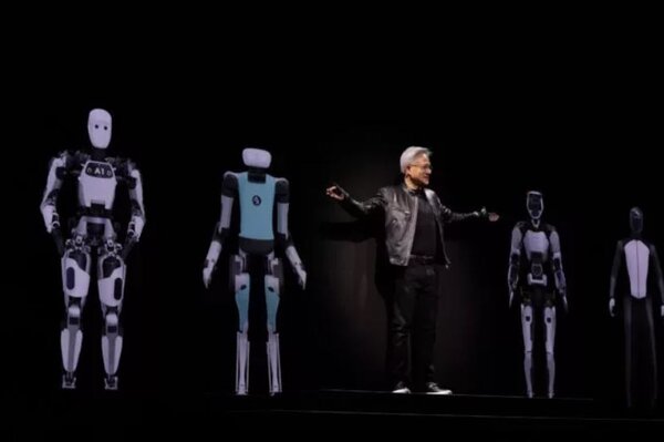 黃仁勳表示機器人時代已經來臨。NVIDIA提供