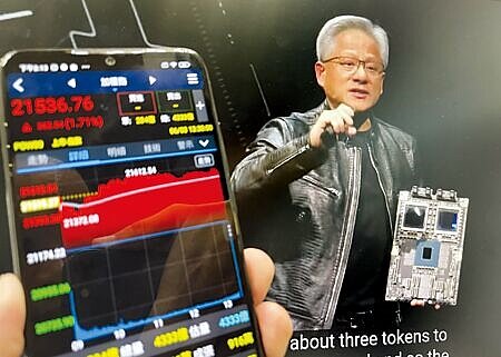 輝達創辦人黃仁勳欽點台系供應鏈為AI發展重要合作夥伴,激勵多頭火力全開,台股6月首個交易日開出好采頭,指數3日終場強彈362點,創今年以來第八大漲點,收21,536點。圖∕本報資料照片