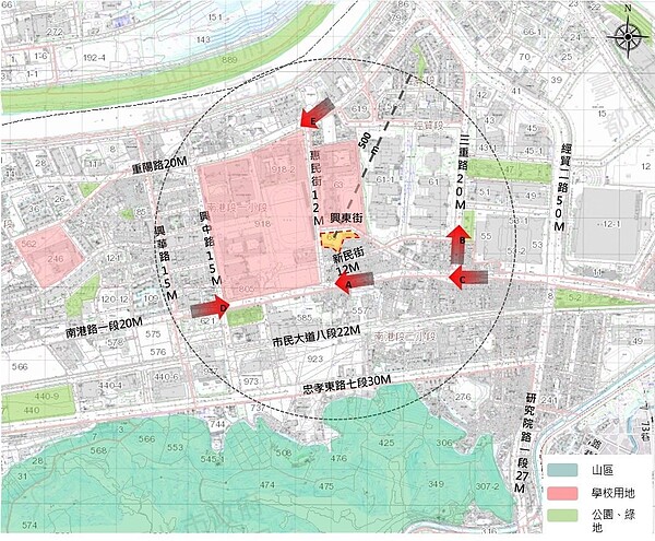 南港區經貿段社會住宅位置圖。圖／北市府提供