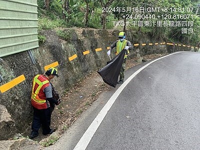 赤崁頂太平區隊定期派員清掃稽查。圖／台中市環保局提供