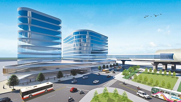 溪北客運轉運站目前擬設1568個汽機車位,新北市議員翁震州憂不足。圖為溪北客運轉運站模擬圖。(新北市交通局提供/陳慰慈新北傳真)