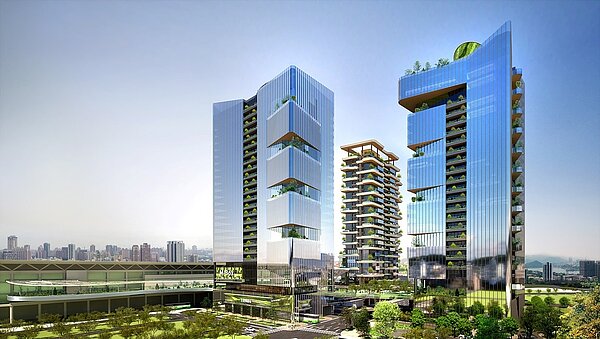 「左營高鐵科技之心公辦都市更新案第三種商業區」宣告北高雄S廊帶高科技門戶啟動,房市也添利多。圖/仲量聯行提供