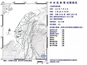 台南柳營凌晨連兩震　規模4最大震度2級