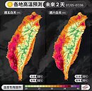 今明兩天最熱　大台北、南部內陸高溫預測「黑到發紫」