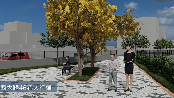 西大路46巷人行道。圖/新竹市政府提供