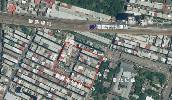 浮洲車站南側一塊地規畫2處街廓為公辦都更，要作浮洲地區都更示範案例，其中一處約4千坪街廓將造15層以上住商大樓。圖／住都中心提供