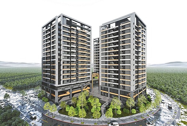 桃園市「善捷社宅」位於龜山區文青六路上,將興建地上16層,地下2層、共295戶,特別創新規畫35戶套房式青年社宅,圖為模擬圖。(桃園市住發處提供/蔡依珍桃園傳真)