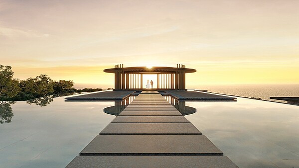 墾丁嘉佩樂Capella Kenting婚宴禮堂。設計師ACPV ARCHITECTS將設計與文化緊密聯結,以最大限度減少對自然的視覺影響。圖/嘉佩樂集團提供