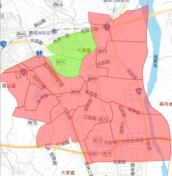 颱風來襲影響供電及供水，高雄鳳山、大寮有4萬戶今天停水至下午5點。記者徐白櫻／翻攝