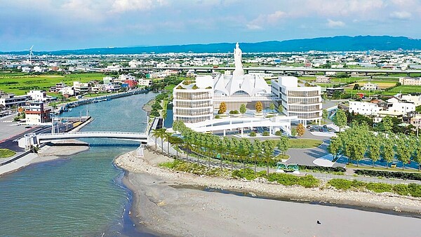 台中市大安港媽祖文化園區展開招商，將以度假飯店模式經營，圖為模擬示意圖。圖／台中市觀旅局提供