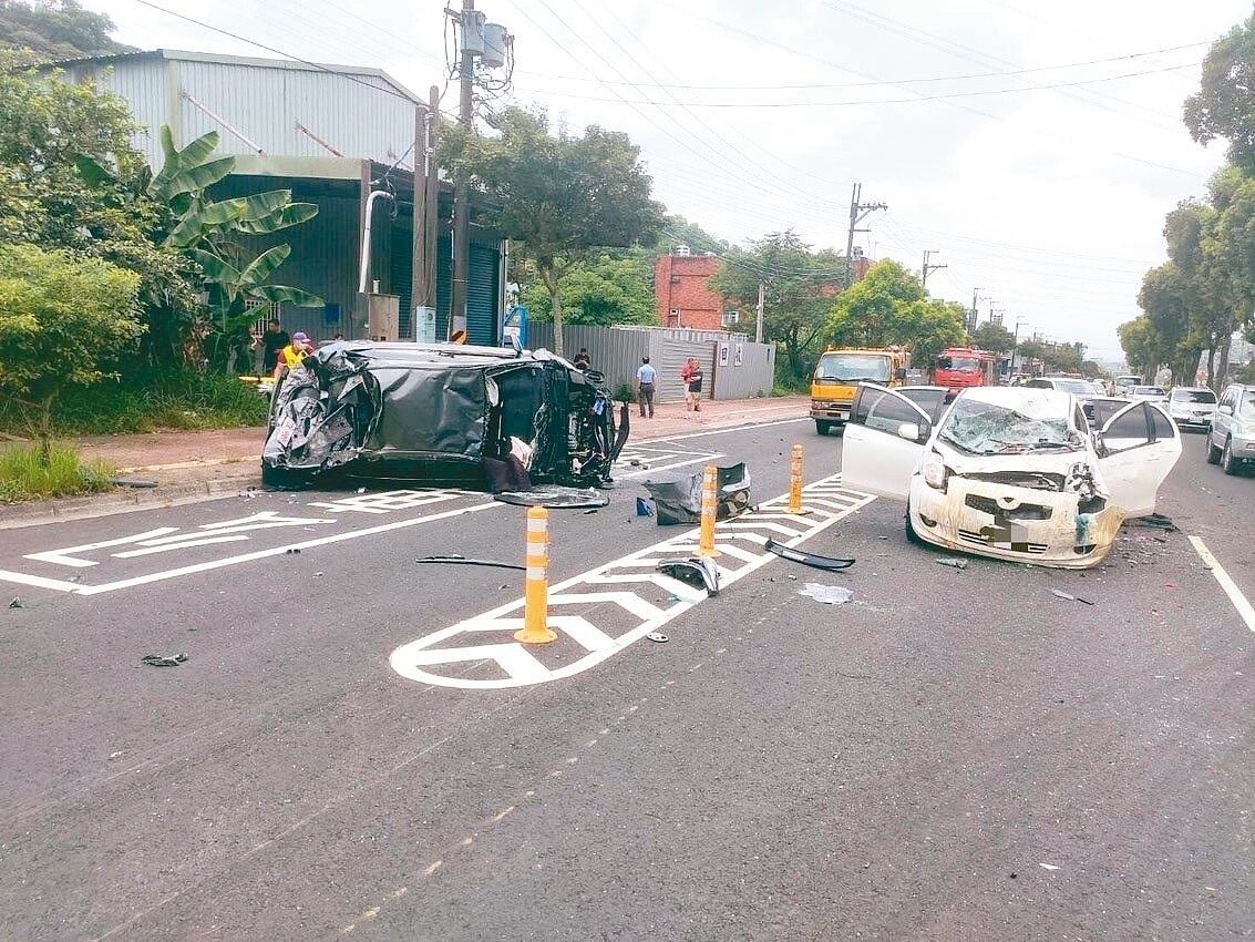 桃園市龜山區忠義路今年7月中旬發生一起5車連環撞車禍，造成5人受傷、1人當場死亡。記者周嘉茹／翻攝