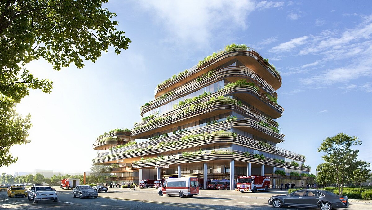 高雄岡山區行政中心新舊址跨區公辦都更案評選出爐,由尚發營造獲選為最優申請人,將禮聘日本著名建築大師隈研吾設計打造。圖/高市都發局提供