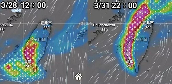「觀氣象看天氣」表示，根據歐洲中期天氣預報中心剛剛出爐的最新預測，接下來會有二波較強的春雨。圖／取自「觀氣象看天氣」臉書粉專
