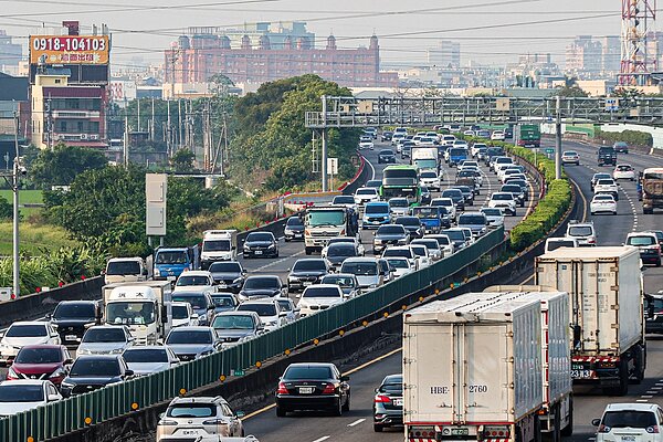 國道塞車示意圖。聯合報系資料照