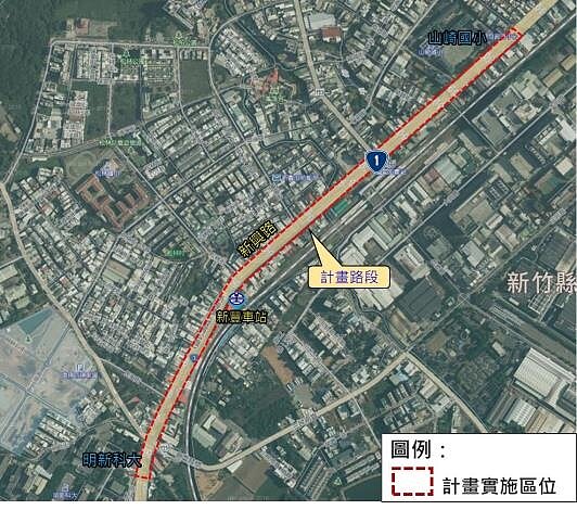 新豐新興路人行環境改善規劃中。圖/新竹縣政府提供