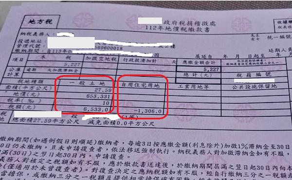出國戶籍被遷出,地價稅被追稅。圖/讀者提供