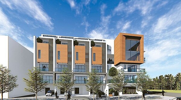 桃園市建管處再優化航空城安置街廓建照標準圖,降低自建成本。圖為建築師提供的模擬圖。圖/桃園市政府都發局提供