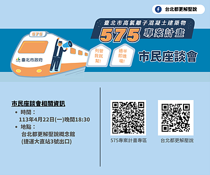 市民座談會報名資訊。圖/台北市都更處提供