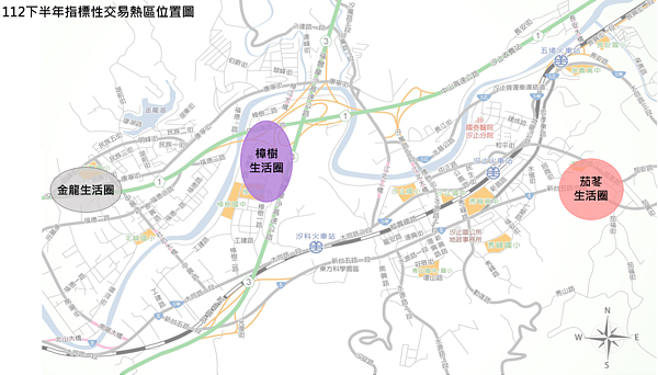 汐止區指標性交易熱區位置圖。圖／新北市府提供