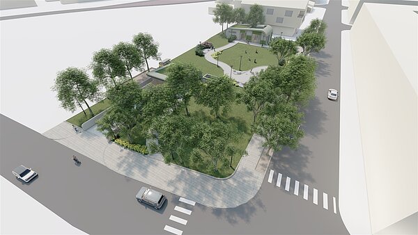 台中市大肚區文中二地下停車場新建工程示意圖。圖／台中市府提供