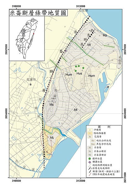 米崙斷層。圖／經濟部地質調查及礦業管理中心官網