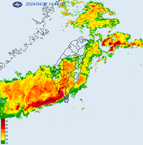 中央氣象署針對「屏東縣」發布大雷雨即時訊息。圖／翻攝自中央氣象署