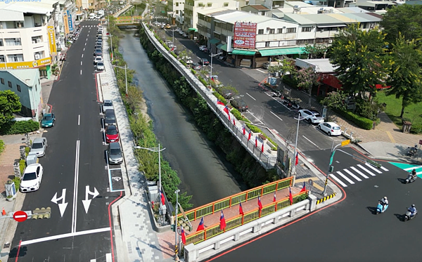 中市梅川水岸段工程完工。圖/中市府提供