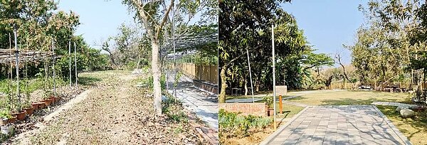 燕巢區金山社區「千秋寮之露」改善前後對照。圖/高雄市都發局提供
