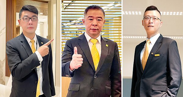 從他牌進入永慶加盟體系的林碩茂(圖左)、陳明勇(圖中)、翁皓堅(圖右)店東,今年第一季表現亮眼,旗下皆有4間加盟店、單店季業績達1千萬元。圖/永慶房產集團提供