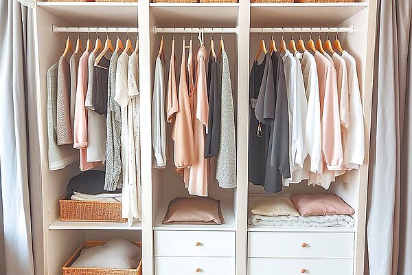 換季收納，信義居家提出衣服先捨再收二原則。（信義居家提供／王莫昀台北傳真）