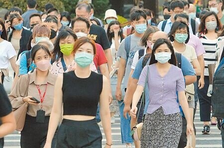 全球暖化造成氣候變遷,導致細菌、病毒繁殖更快,醫師示警,過去20~30年才會出現一次大流行,未來可能10~15年就會出現。圖為行人都戴好口罩做好防疫工作。(示意圖,與新聞事件無關)(本報資料照片)