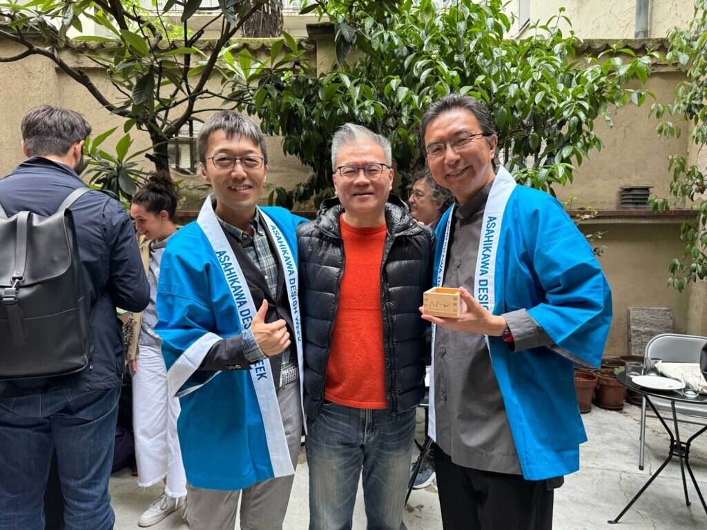 2024米蘭國際家具會外展CondeHouse night-(左起)(中)紐約家具總經理徐培原(右)日本建築師藤本壯介